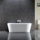 1500x750x580mm Back To Wall Freestanding Acrylic Apron White Bath Tub 