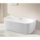 1700x800x580mm Back To Wall Freestanding Acrylic Apron White Bath Tub 