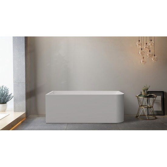 1500x750x610mm Corner Bathtub Left Corner Back to Wall Acrylic White Bath Tub