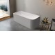 1400x750x610mm Corner Bathtub Left Corner Back to Wall Acrylic White Bath Tub