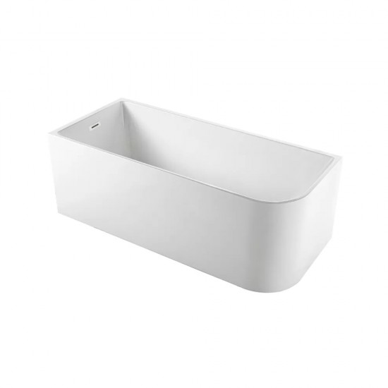 1400x750x610mm Corner Bathtub Left Corner Back to Wall Acrylic White Bath Tub