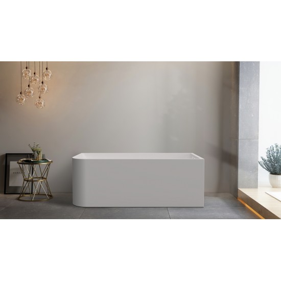1700x750x610mm Corner Bathtub Right Corner Back to Wall Acrylic White Bath Tub