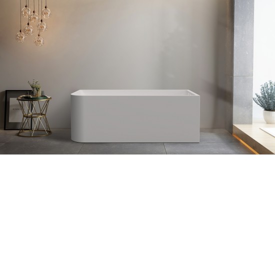 1400x750x610mm Corner Bathtub Right Corner Back to Wall Acrylic White Bath Tub