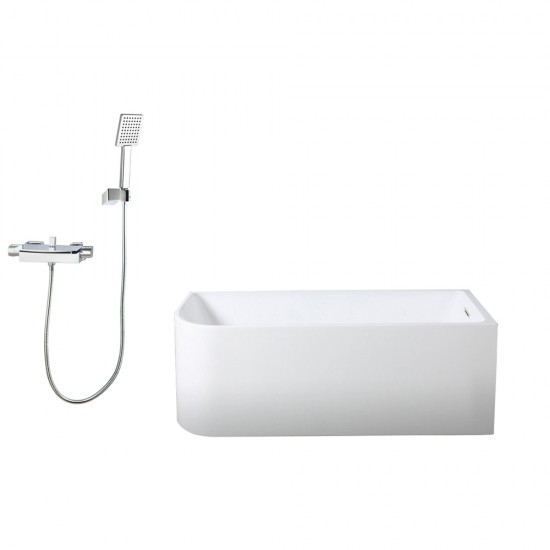 1400x750x610mm Corner Right Corner Back to Wall Acrylic White Bathtub with Solid Brass Mixer Diverter & ABS Handheld Shower Tap Set 1400x750x610mm Corner Right Corner Back to Wall Acrylic White Bathtub with Solid Brass Mixer Diverter & ABS Handheld Shower Tap Set