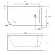 1400x750x610mm Corner Bathtub Right Corner Back to Wall Acrylic White Bath Tub