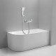 1400x750x610mm Corner Right Corner Back to Wall Acrylic White Bathtub with Solid Brass Mixer Diverter & ABS Handheld Shower Tap Set 1400x750x610mm Corner Right Corner Back to Wall Acrylic White Bathtub with Solid Brass Mixer Diverter & ABS Handheld Shower Tap Set