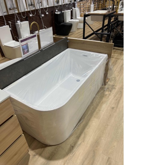 1400x750x610mm Corner Bathtub Right Corner Back to Wall Acrylic White Bath Tub