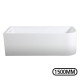 1500x750x610mm Corner Bathtub Left Corner Back to Wall Acrylic White Bath Tub