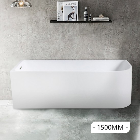 1500x750x610mm Left Corner Back to Wall Acrylic White Bathtub with Solid Brass Mixer Diverter & ABS Handheld Shower Tap Set 1500x750x610mm Left Corner Back to Wall Acrylic White Bathtub with Solid Brass Mixer Diverter & ABS Handheld Shower Tap Set