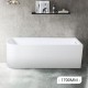 1700x750x610mm Corner Bathtub Right Corner Back to Wall Acrylic White Bath Tub