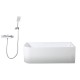 1700x750x610mm Corner Right Corner Back to Wall Acrylic White Bathtub with Solid Brass Mixer Diverter & ABS Handheld Shower Tap Set 1700x750x610mm Corner Right Corner Back to Wall Acrylic White Bathtub with Solid Brass Mixer Diverter & ABS Handheld Shower Tap Set