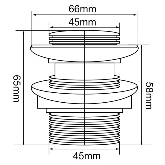 40mm Solid Brass Pop Up Bath Waste