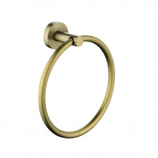 Pentro Round Brushed Yellow Gold Hand Towel Ring Wall Mounted