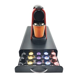 Black Coffee Pod Capsules Storage Rack 50 Pods Holder Organizer Drawer Dispenser Black Coffee Pod Capsules Storage Rack 50 Pods Holder Organizer Drawer Dispenser