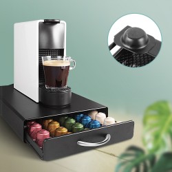 Black Coffee Pod Capsules Storage Rack 50 Pods Holder Organizer Drawer Dispenser Black Coffee Pod Capsules Storage Rack 50 Pods Holder Organizer Drawer Dispenser