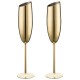 Gold Champagne Glass Cups 200ml PACK 2 Stainless Wine Cocktail Drinkware SUS304