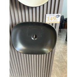 SAMPLE SALE-465*375*115mm Above Counter Rectangle Matt Black Ceramic Basin Counter Top Wash Basin