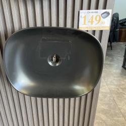 SAMPLE SALE-465*375*115mm Above Counter Rectangle Matt Black Ceramic Basin Counter Top Wash Basin