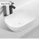 465*375*115mm Above Counter Rectangle Matt White Ceramic Basin Counter Top Wash Basin