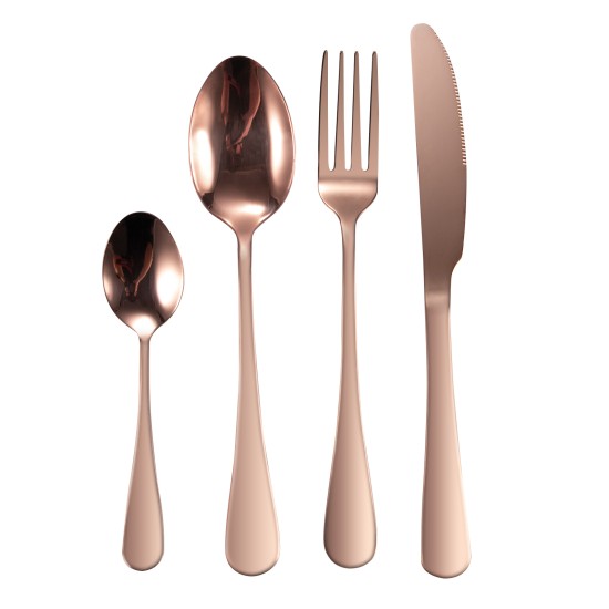 Rose Gold Stainless Steel 304 Cutlery Set Dinner Knife Fork Spoon 24pcs Set