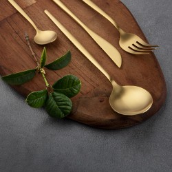 Matte Gold Stainless Steel  Cutlery Set Dinner Knife Fork Spoon 24pcs Gift Set Matte Gold Stainless Steel  Cutlery Set Dinner Knife Fork Spoon 24pcs Gift Set