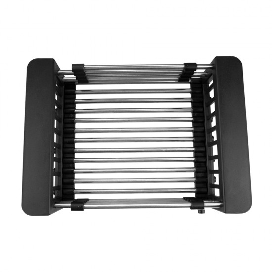 300-440mm 304 Stainless Steel Kitchen Sink Colander Dish Drainer Over Sink Caddy