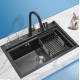 300-440mm 304 Stainless Steel Kitchen Sink Colander Dish Drainer Over Sink Caddy