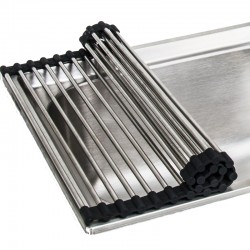 450x340mm Kitchen Sink Drainer Mat Stainless Steel Colander Caddy Dish Rollers 450x340mm Kitchen Sink Drainer Mat Stainless Steel Colander Caddy Dish Rollers