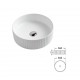 360*360*120mm Bathroom Round Above Counter Gloss White Ceramic Wash Basin