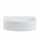 410*360*120mm Bathroom Fluted Arch Gloss White Above Counter Ceramic Wash Basin 410*360*120mm Bathroom Fluted Arch Gloss White Above Counter Ceramic Wash Basin