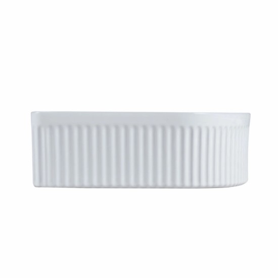 410*360*120mm Bathroom Fluted Arch Gloss White Above Counter Ceramic Wash Basin 410*360*120mm Bathroom Fluted Arch Gloss White Above Counter Ceramic Wash Basin
