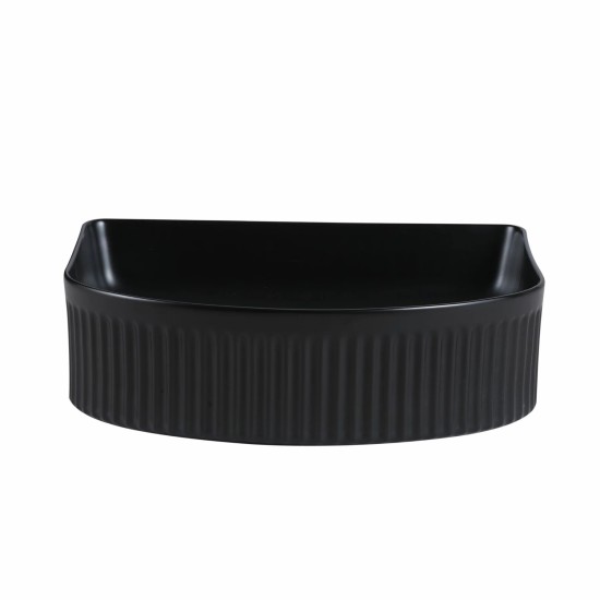 410*360*120mm Bathroom Fluted Arch Above Counter Matt Black Ceramic Wash Basin 410*360*120mm Bathroom Fluted Arch Above Counter Matt Black Ceramic Wash Basin