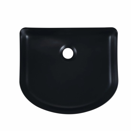 410*360*120mm Bathroom Fluted Arch Above Counter Matt Black Ceramic Wash Basin 410*360*120mm Bathroom Fluted Arch Above Counter Matt Black Ceramic Wash Basin