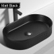 580*360*115mmmm Bathroom Fluted Oval Above Counter Matt Black Ceramic Wash Basin 580*360*115mmmm Bathroom Fluted Oval Above Counter Matt Black Ceramic Wash Basin
