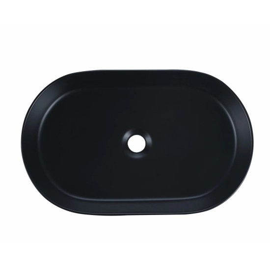 580*360*115mmmm Bathroom Fluted Oval Above Counter Matt Black Ceramic Wash Basin 580*360*115mmmm Bathroom Fluted Oval Above Counter Matt Black Ceramic Wash Basin