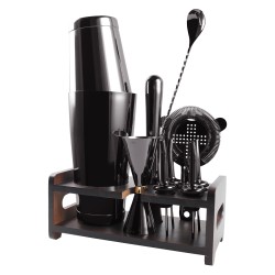 Black Cocktail Shaker Set Maker Mixer Martini Spirits Bar Strainer Bartender Kit 10pcs Black Cocktail Shaker Set Maker Mixer Martini Spirits Bar Strainer Bartender Kit 10pcs