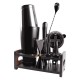 Black Cocktail Shaker Set Maker Mixer Martini Spirits Bar Strainer Bartender Kit 10pcs