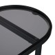 Oval End Table Narrow Tempered Glass Side Table with Magazine Storage (Black Oxford Pouch) Grey Glass & Black Steel Oval End Table Narrow Tempered Glass Side Table with Magazine Storage (Black Oxford Pouch) Grey Glass & Black Steel