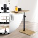 Bathtub Side Table Height-Adjustable 43–76 cm C-Shaped Bamboo Tray 360° Rotatable