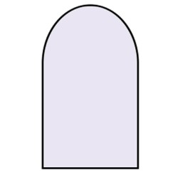 900x500x20mm Black Aluminum Framed Half Circle Mirror Decorative Wall Mirror Arch Mirror