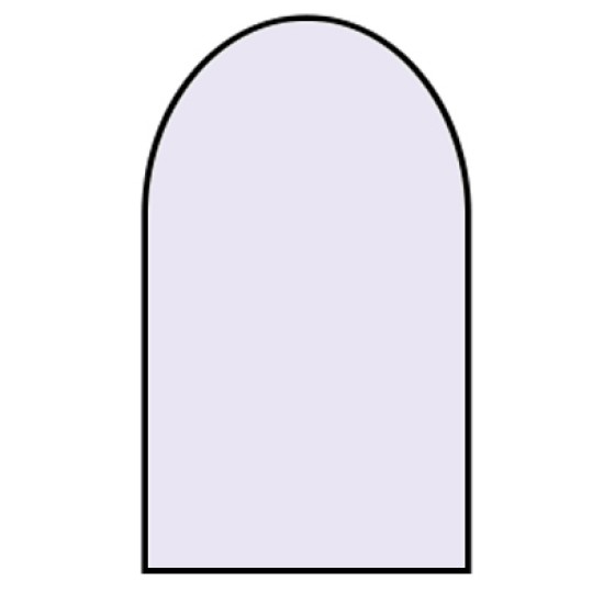 900x500x20mm Black Aluminum Framed Half Circle Mirror Decorative Wall Mirror Arch Mirror