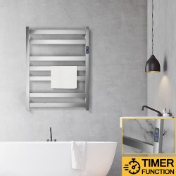 Square 7Bars 800Hx600Wx120D mm Heated Towel Rack With Timer Chrome Square 7Bars 800Hx600Wx120D mm Heated Towel Rack With Timer Chrome