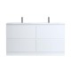 DNF 1500X460X830MM PLYWOOD FLOOR STANDING VANITY - GLOSSY WHITE WITH DOUBLE CERAMIC TOP DNF 1500X460X830MM PLYWOOD FLOOR STANDING VANITY - GLOSSY WHITE WITH DOUBLE CERAMIC TOP