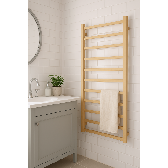 1000Hx600Wx120D Gold Electric Heated Towel Rack 9 Bars 1000Hx600Wx120D Gold Electric Heated Towel Rack 9 Bars