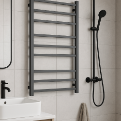 1000Hx600Wx120D Gunmetal Grey Electric Heated Towel Rack 9 Bars 1000Hx600Wx120D Gunmetal Grey Electric Heated Towel Rack 9 Bars