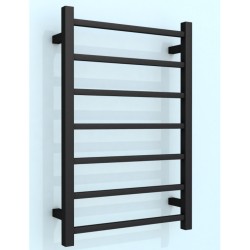 750Hx500Wx120D mm Square Matte Black Heated Towel Rail 7 Bars 750Hx500Wx120D mm Square Matte Black Heated Towel Rail 7 Bars