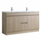 DNF 1200X460X830MM PLYWOOD FLOOR STANDING VANITY - LIGHT OAK WITH DOUBLE CERAMIC TOP DNF 1200X460X830MM PLYWOOD FLOOR STANDING VANITY - LIGHT OAK WITH DOUBLE CERAMIC TOP