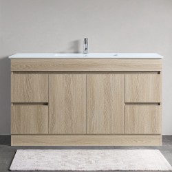 DNF 1200X460X830MM PLYWOOD FLOOR STANDING VANITY - LIGHT OAK WITH SINGLE CERAMIC TOP DNF 1200X460X830MM PLYWOOD FLOOR STANDING VANITY - LIGHT OAK WITH SINGLE CERAMIC TOP