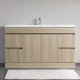 DNF 1200X460X830MM PLYWOOD FLOOR STANDING VANITY - LIGHT OAK WITH SINGLE CERAMIC TOP