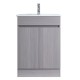 DNF 600X460X830MM PLYWOOD FLOOR STANDING VANITY - LIGHT GREY WITH CERAMIC TOP